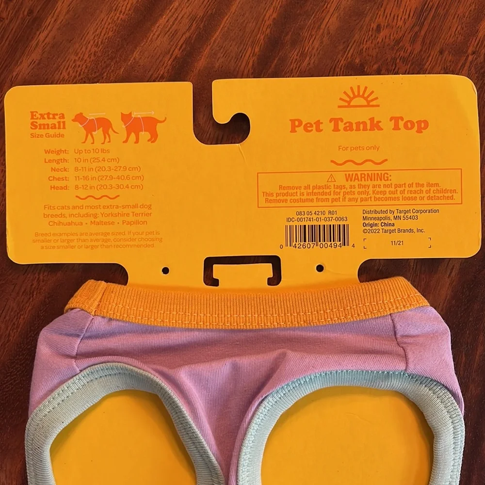 Sun Squad Hello Summer Pet Tank Top XS - Picture 3 of 3